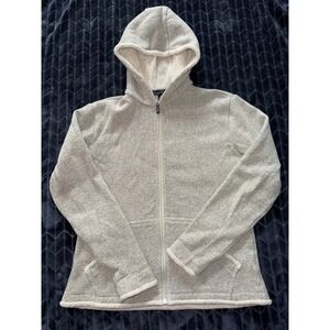 KUHL Women's Stella Hoodie Full Zip Alfpaca Fleece Sweatshirt Beige Size Large